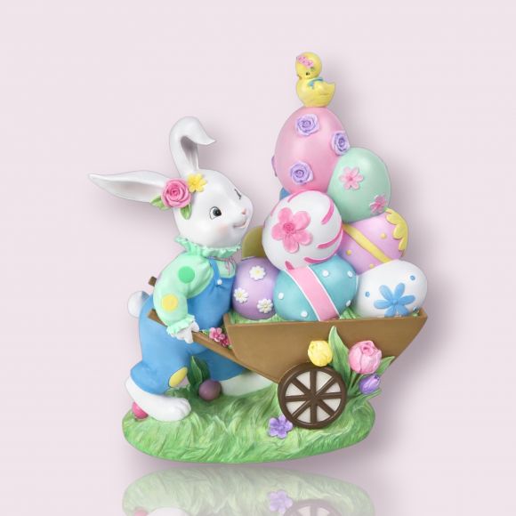 13.5in Bunny w/Egg Cart - NEW 2026
