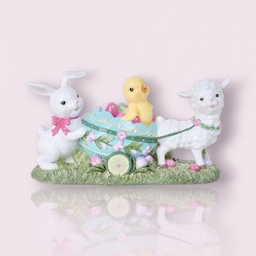 10in Lamb w/Egg Cart - NEW 2026