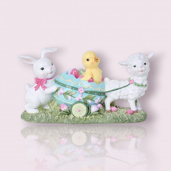 10in Lamb w/Egg Cart - NEW 2026