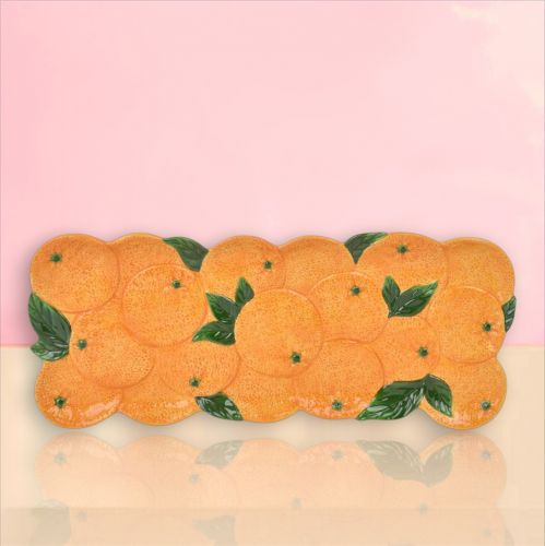 15.5in Orange Serving Platter - NEW Spring 2026