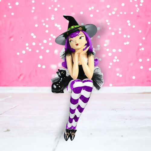 23in Purple Hair Shelf Sitter Witch Min/1 - NEW SpookySummer - IN Stock Feb 2026