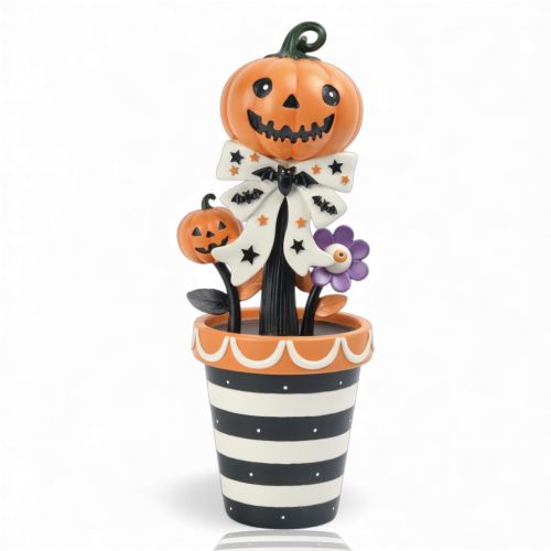 15in Pumpkin in Stripe Pot Min/2
