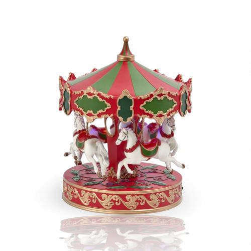 10.75in Christmas Musical Carousel Min/1