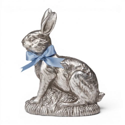 7in Silver Bunny Sitting Min/4