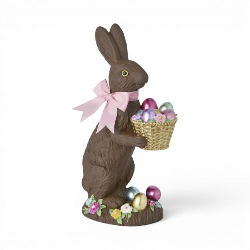 16in Choc Bunny Standing w/Pink Bow Min/2