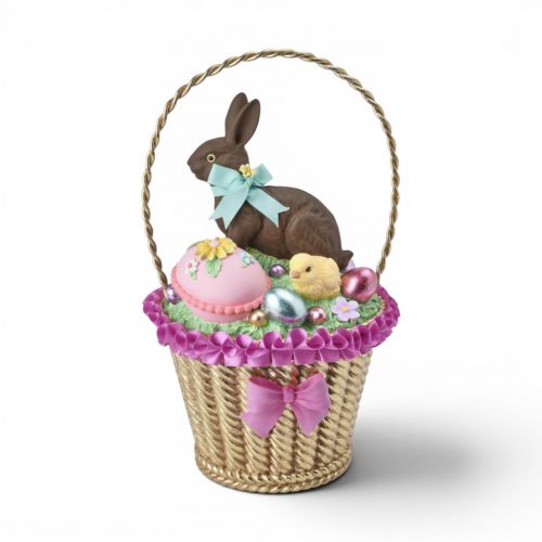 14in Choc Bunny in Basket Min/1