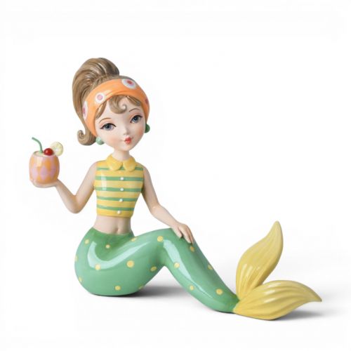 11.5in Mermaid Lady w/Green Tail Min/2