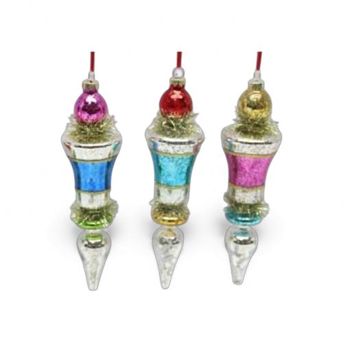 3 Asst Retro Sphere Orn Min/12