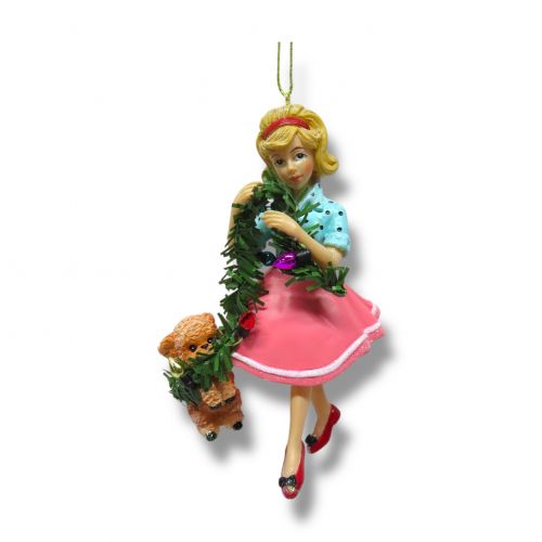 5in Retro Girl w/Garland Orn Min/6